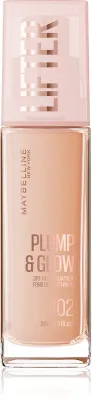 MAYBELLINE NEW YORK Lifter Plump & Glow - Тональное средство Maybelline Lifter Plump Glow флюид, среднее покрытие, 30 мл, 30 мл, оттенок 102