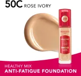 Тональный флюид Bourjois Healthy Mix увлажняющий, среднего покрытия, 30 мл, оттенок 50C Rose Ivory — фото 2