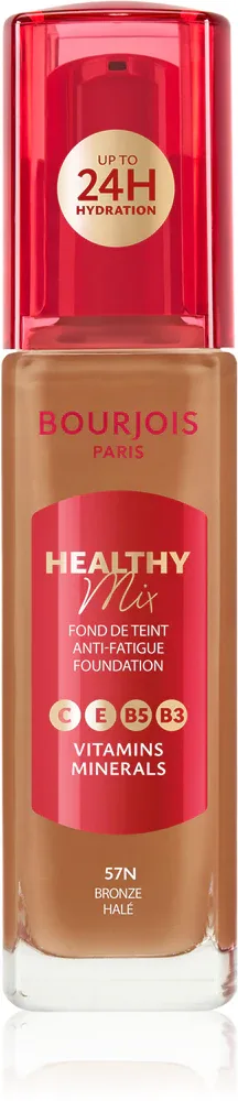 Тональный флюид Bourjois Healthy Mix увлажняющий, среднего покрытия, 30 мл, оттенок 57N Bronze