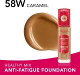 Тональный флюид Bourjois Healthy Mix увлажняющий, среднего покрытия, 30 мл, оттенок 58W Caramel — фото 2