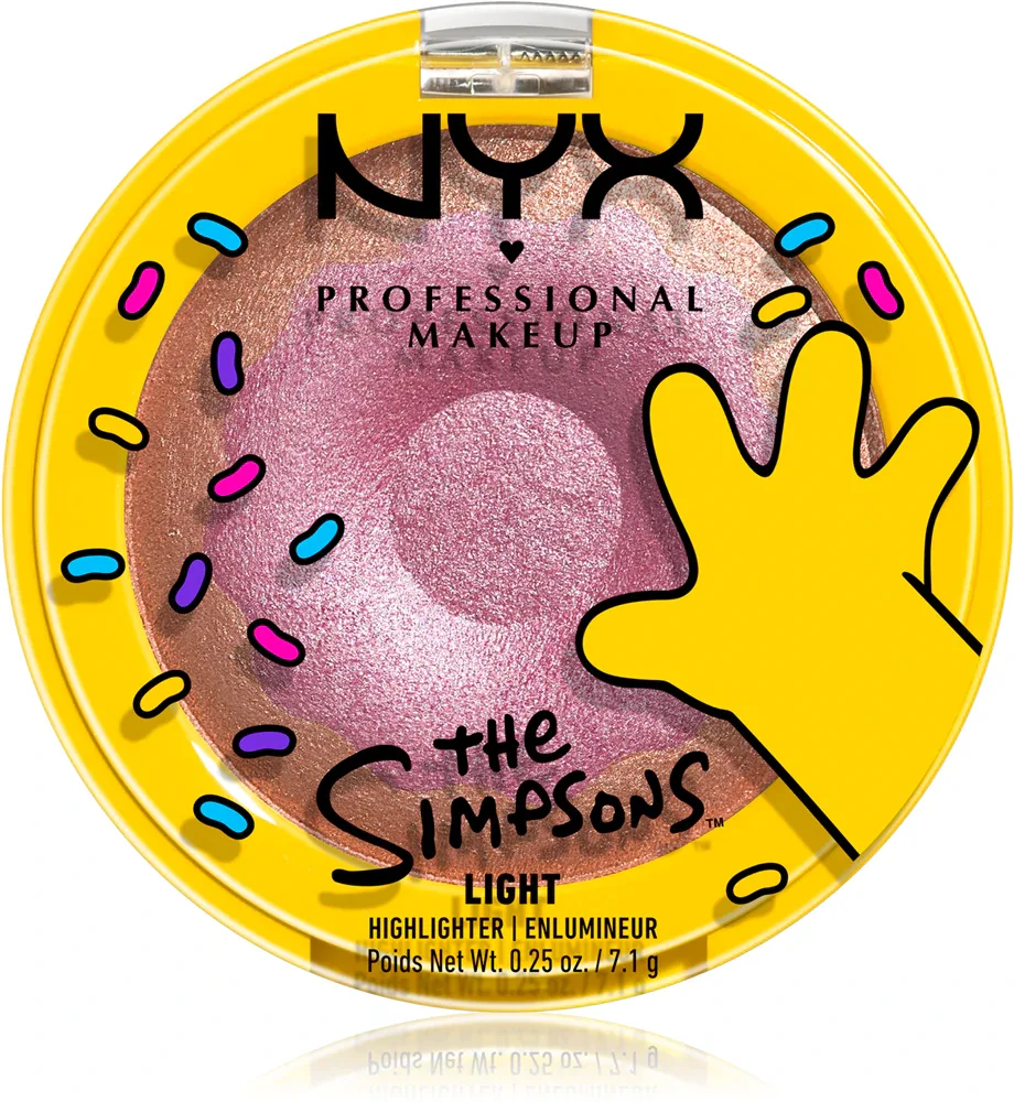 Хайлайтер для лица NYX Professional Makeup The Simpsons Highlighter с мерцающими пигментами, сияющий финиш, 7,1 г, оттенок Donut Mind If I Do