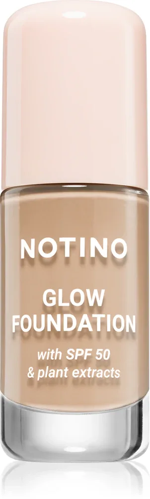 Тональное средство Notino Foundation Glow foundation with SPF 50 Plant Extracts, среднее покрытие, 30 мл, оттенок 02 Light Neutral