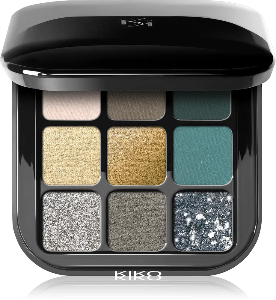 Палетка теней для век KIKO Milano Glamour Multi Finish с матовым и блестящим эффектом, сочетающиеся оттенки, 2,5 г, оттенок 06 Green Vibes