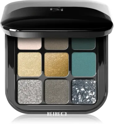 Палетка теней для век KIKO Milano Glamour Multi Finish с матовым и блестящим эффектом, сочетающиеся оттенки, 2,5 г, оттенок 06 Green Vibes