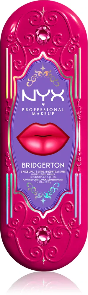 Набор для губ NYX Professional Makeup Bridgerton Royal Treasures блеск и карандаш с эффектом объёма, 2 шт, оттенок 05