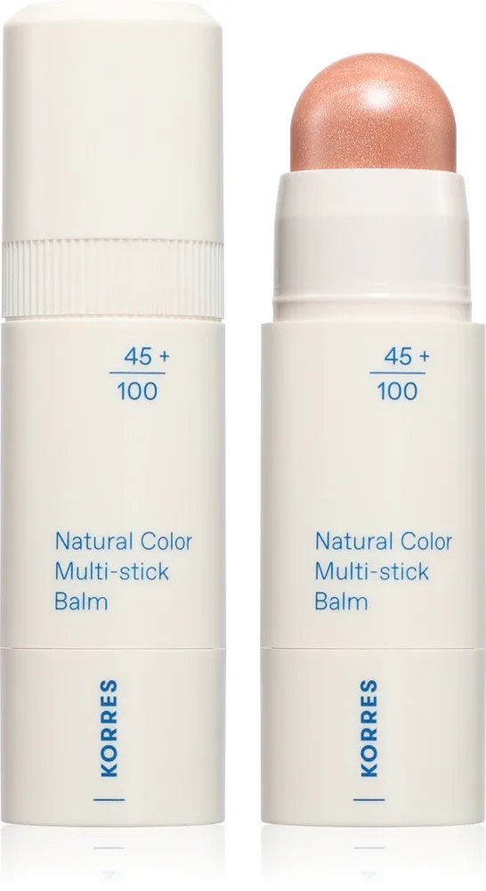 Стик для губ и щёк Korres Natural Color Multi-Stick Balm многофункциональный, с эффектом сияния, 4,5 г, оттенок Glass Peach