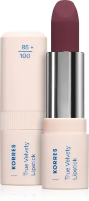 Помада для губ Korres True Velvety Lipstick кремовая, с гиалуроновой кислотой, 3 г, оттенок Deep Berry