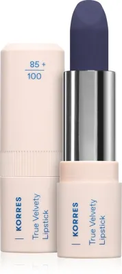 Помада для губ Korres True Velvety Lipstick кремовая, с гиалуроновой кислотой, 3 г, оттенок Aegean Blue