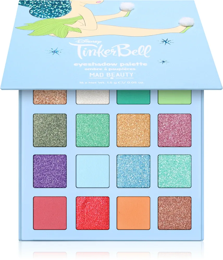 Палетка теней для век Mad Beauty Tinker Bell матовые и брокатовые, 16х1,5 г