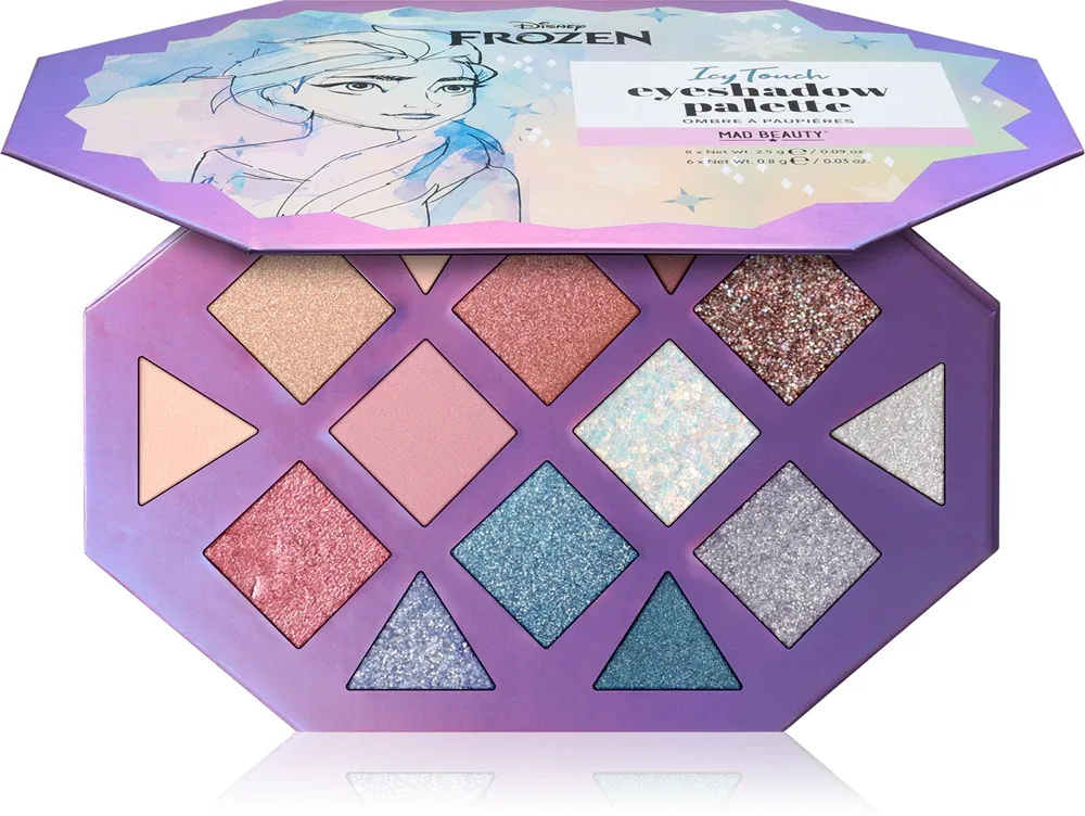 Палетка теней для век Mad Beauty Frozen Icy Touch матовые и брокатовые, 24,8 г