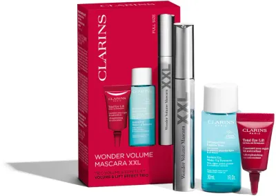 Набор для макияжа глаз Clarins Wonder Volume Mascara XXL Trio подарочный, с тушью для объёма