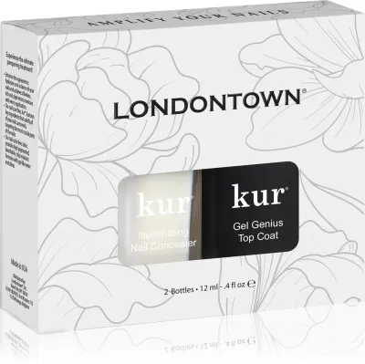 Набор лаков для ногтей LONDONTOWN Conceal + Go Duo с верхним покрытием, подарочный