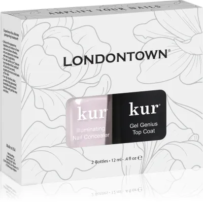 Набор лаков для ногтей LONDONTOWN Conceal + Go Pink с верхним покрытием, подарочный