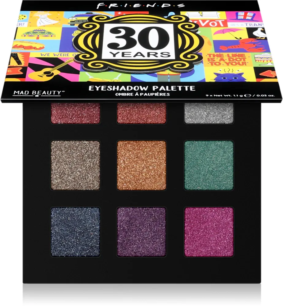 Палетка теней для век Mad Beauty Friends 30 Years металлик, 9х1,1 г