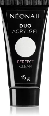 Акригель для ногтей NEONAIL Duo Acrylgel Perfect Clear прозрачный, долговременный эффект, 15 г