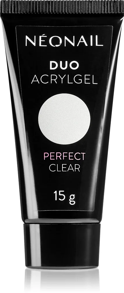 Акригель для ногтей NEONAIL Duo Acrylgel Perfect Clear прозрачный, долговременный эффект, 15 г, оттенок Perfect Clear