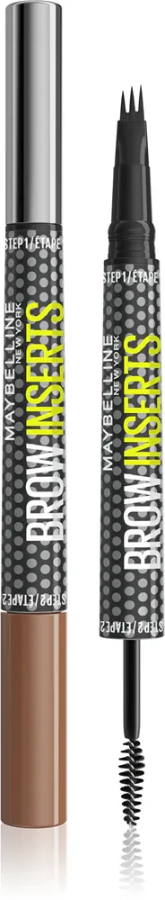 MAYBELLINE NEW YORK Brow Inserts - Фломастер для бровей Maybelline Brow Inserts с щёточкой, для естественного эффекта, 1,25 мл, 1.25 мл, оттенок 2 Soft Brown
