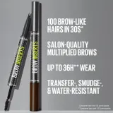 MAYBELLINE NEW YORK Brow Inserts - Фломастер для бровей Maybelline Brow Inserts с щёточкой, для естественного эффекта, 1,25 мл, 1.25 мл, оттенок 4 Medium Brown — фото 5