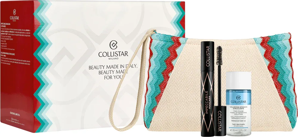 Набор для макияжа глаз Collistar Impeccabile Set тушь, средство для демакияжа и косметичка, 1 шт