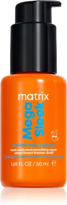 Несмываемая сыворотка для волос Matrix Mega Sleek 96H Anti-Frizz Topcoat, термоактивируемая, против пушистости, 50 мл