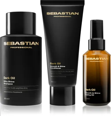 Набор для волос Sebastian Professional Dark Oil Set для сухих волос, шампунь плюс кондиционер плюс масло, 3 предмета, 3 шт