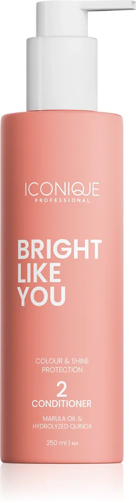 Кондиционер для окрашенных волос ICONIQUE Professional BRIGHT LIKE YOU Colour Shine Protection защита цвета, разглаживающий, 250 мл
