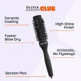 Брашинг для волос Olivia Garden Club The Glow Blowout Ceramic Round Brush Black керамический, чёрный, 1 шт S — фото 4