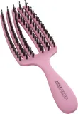 Расчёска для волос Olivia Garden Club The Nomad Detangling Shine Fingerbrush компактная, с щетиной кабана и нейлона, 1 шт Pink — фото 2