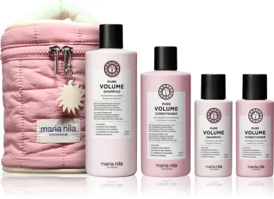 Набор для объёма волос Maria Nila Pure Volume Beauty Bag, шампунь и кондиционер, с пантенолом, 4 шт