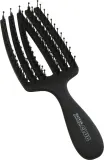 Расчёска для волос Olivia Garden Club The Nomad Detangling Shine Fingerbrush компактная, с щетиной кабана и нейлона, 1 шт Black — фото 2