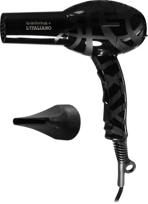 GAMMA PIÙ Phon L'Italianonero - Фен для волос Gamma Piu Phon L'Italianonero, компактный, с регулировкой скорости, 1 шт, 1 шт