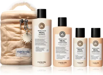 Набор от перхоти для волос Maria Nila Head Hair Heal Beauty Bag, шампунь и кондиционер, 4 шт