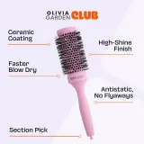 Брашинг для волос Olivia Garden Club The Glow Blowout Ceramic Round Brush Pink керамический, розовый, 1 шт M — фото 4