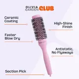Брашинг для волос Olivia Garden Club The Glow Blowout Ceramic Round Brush Pink керамический, розовый, 1 шт S — фото 4