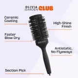 Брашинг для волос Olivia Garden Club The Glow Blowout Ceramic Round Brush Black керамический, чёрный, 1 шт — фото 4