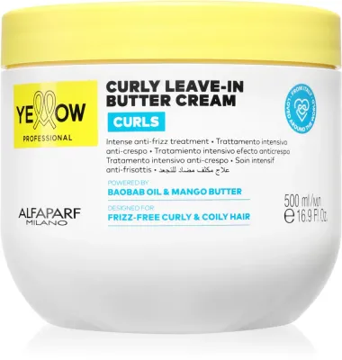 Крем для волос Yellow Professional Curls Curly Leave-in Cream для кудрявых и волнистых волос, увлажняет и питает, 500 мл