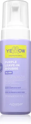 Мусс для волос Yellow Professional Silver Purple Leave-In Mousse несмываемый, поддерживает интенсивность цвета, 160 мл