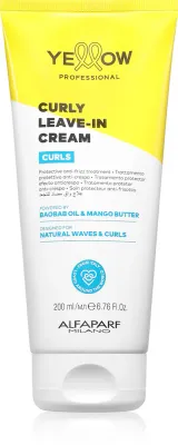 Крем для волос Yellow Professional Curls Curly Leave-in Cream для кудрявых и волнистых волос, увлажнение и блеск, 200 мл