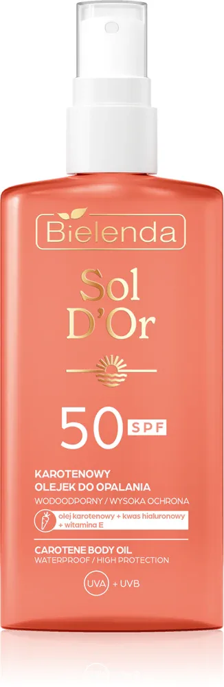 Масло солнцезащитное Bielenda Sol D’or для тела, водостойкое, высокой степени защиты, 150 мл