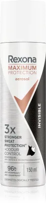 Антиперспирант-спрей Rexona Maximum Protection Invisible без следов на одежде, 150 мл