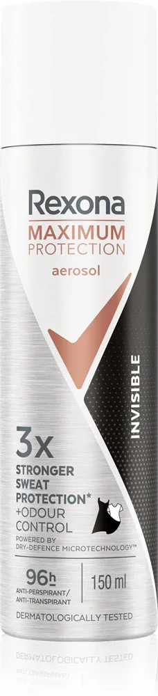 Антиперспирант-спрей Rexona Maximum Protection Invisible без следов на одежде, 150 мл