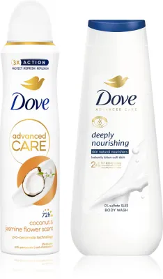 Набор Dove Advanced Care дезодорант-спрей и увлажняющий гель для душа, 2 шт