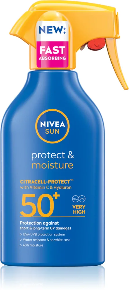 Спрей NIVEA SUN Protect Moisture солнцезащитный, SPF 50, водостойкий, 250 мл