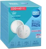 Вкладыши лактационные Canpol babies Breast Pads Standard 100+ 40 Ks одноразовые, трёхслойные, с клейкой полоской, 140 шт — фото 1