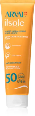 Флюид солнцезащитный для лица и тела Arval IlSole Ultralight Face Body Fluid SPF 50 быстро впитывающийся, для всех типов кожи, 150 мл SPF 50