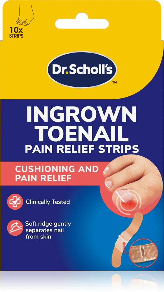 Пластырь для вросшего ногтя Scholl Dr. Scholl's Ingrown Toenail Pain Relief Strips, 10 шт
