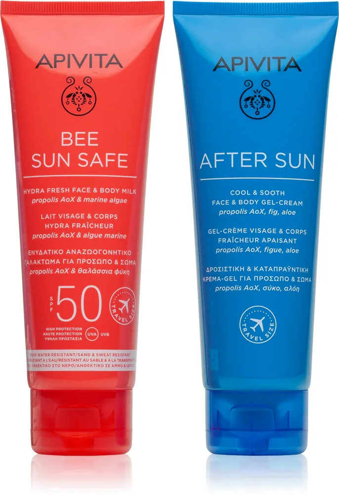 Набор для ухода за телом Apivita Bee Sun Safe Beach Essentials солнцезащитный, подарочный