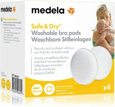 Вкладыши для бюстгальтера Medela Washable Bra Pads многоразовые, 4 шт