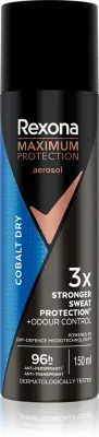 Дезодорант-антиперспирант Rexona Men Maximum Protection Cobalt Dry для мужчин, 150 мл