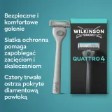 Станок для бритья Wilkinson Sword Quattro мужской, с подвижной головкой, 1 шт — фото 2